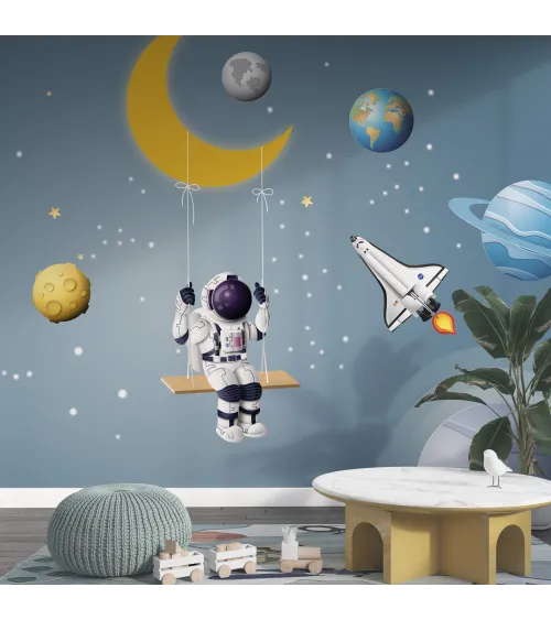 Rocket Ride – Fun Space-Themed Wallpaper for Kids