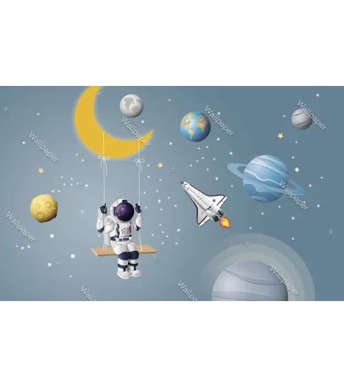Rocket Ride – Fun Space-Themed Wallpaper for Kids