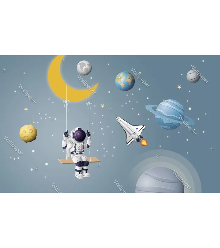 Rocket Ride – Fun Space-Themed Wallpaper for Kids