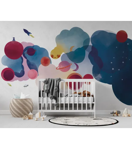 Celestial Journey – Cosmic Beauty Kids’ Wallpaper | Art Vision Decor