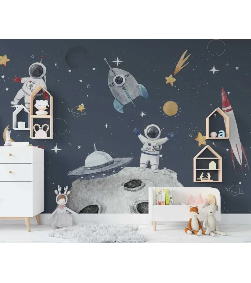Cosmic Chronicles – Colorful Outer Space Wallpaper | Art Vision Decor