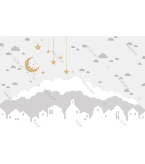 Starlight Dreams – Gentle Night Sky Wallpaper for Kids | Art Vision Decor