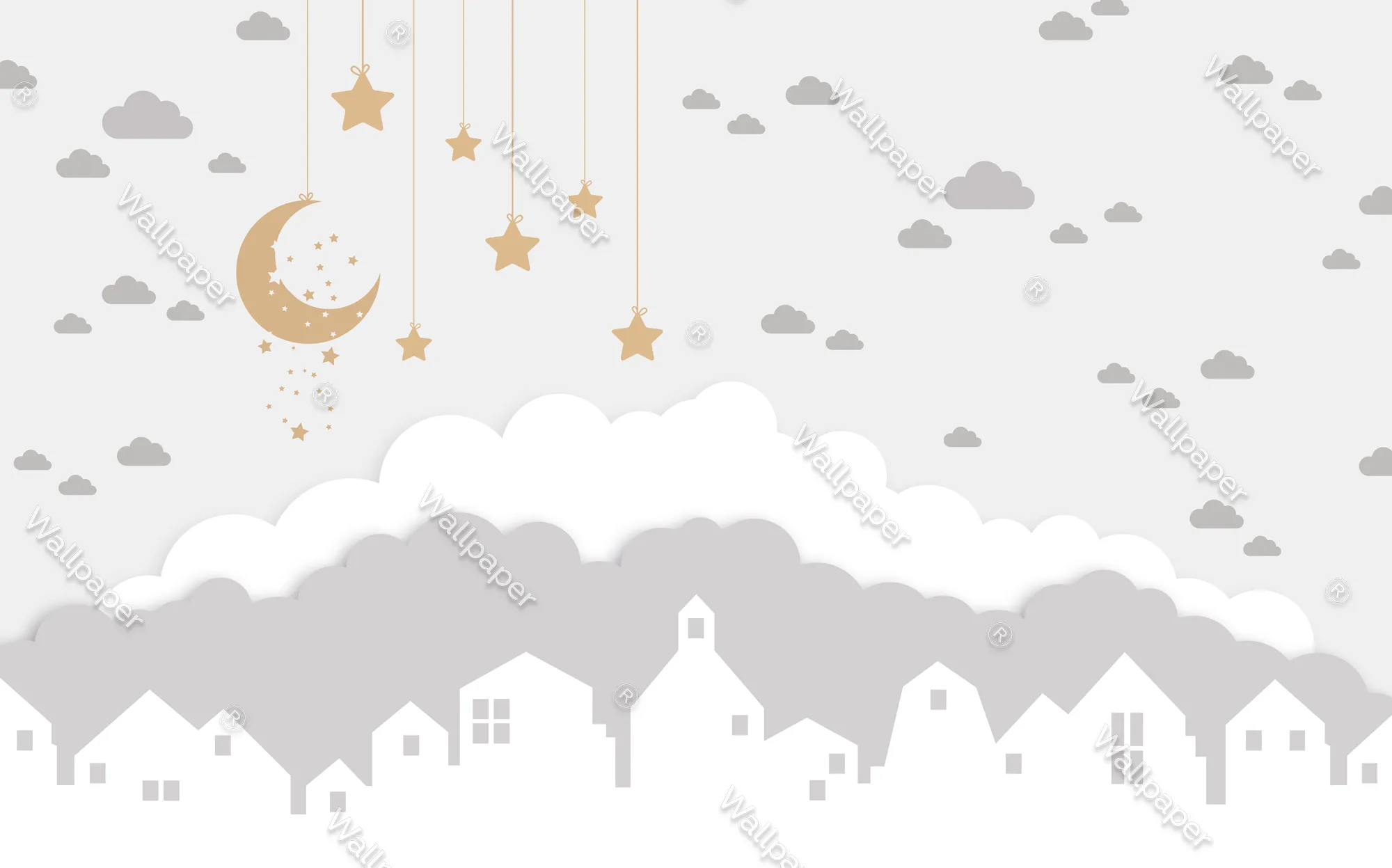 Starlight Dreams – Gentle Night Sky Wallpaper for Kids | Art Vision Decor