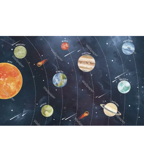 Meteor Shower Magic – Dynamic Space Wallpaper for Kids | Art Vision Decor