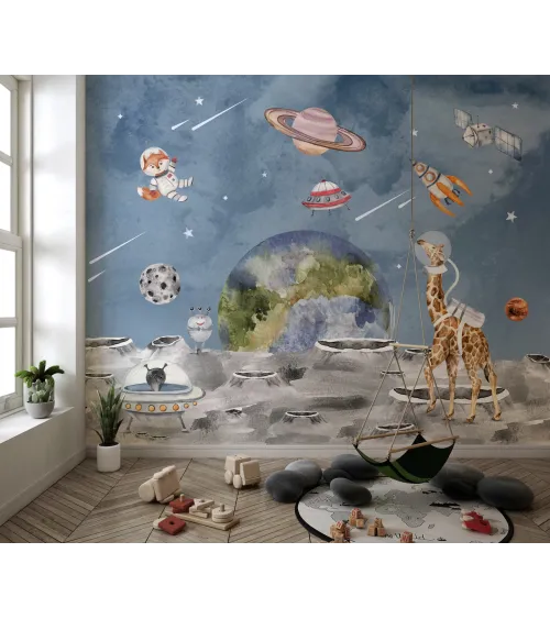 Cosmic Cadets – Fun Astronaut Wallpaper for Kids | Art Vision Decor
