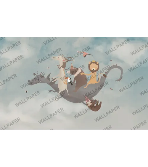 Fanny Fly – Whimsical Animal Adventure Wallpaper for Kids | Art Vision Decor