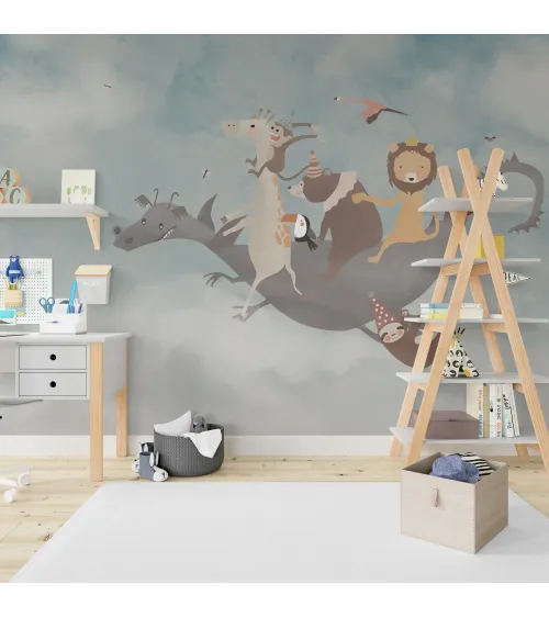 Fanny Fly – Whimsical Animal Adventure Wallpaper for Kids | Art Vision Decor