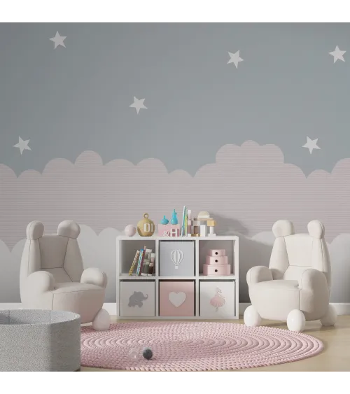 Starry Horizon – Dreamy Night Sky Kids' Wallpaper | Art Vision Decor