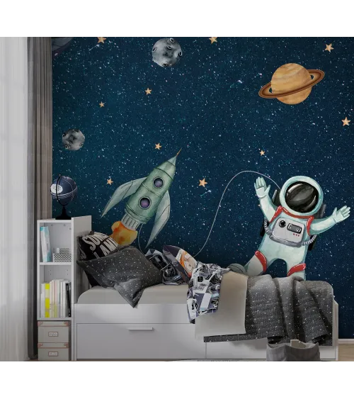 Galactic Game – Fun & Playful Space Adventure Wallpaper for Kids | Art Vision Decor