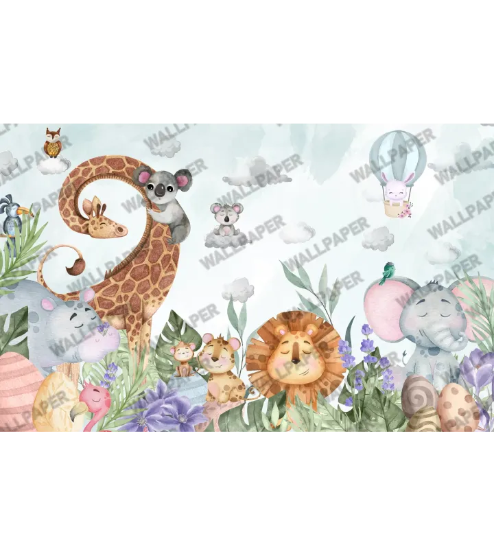 Wild Safari – Safari Animal Wallpaper for Kids | Art Vision Decor