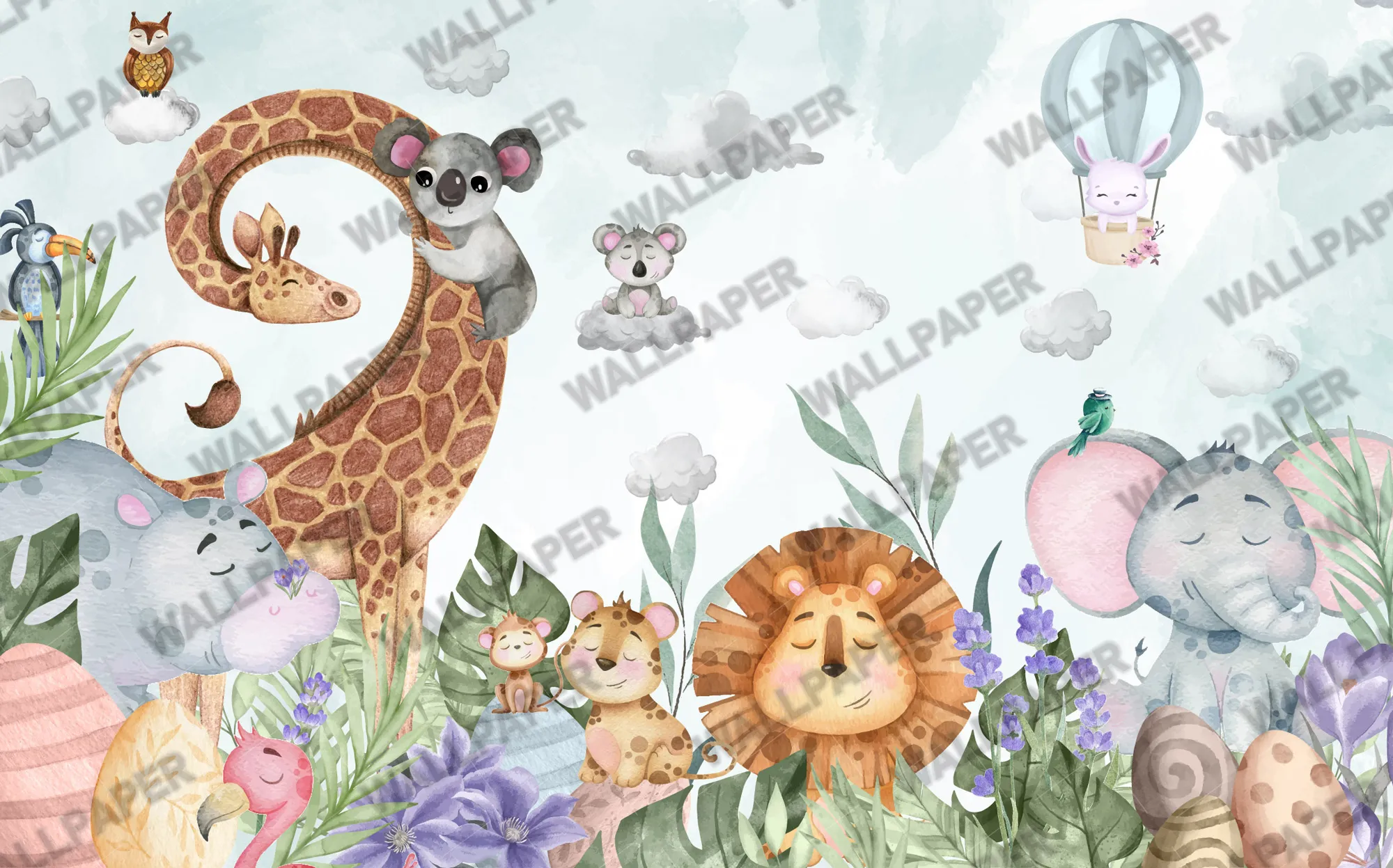 Wild Safari – Safari Animal Wallpaper for Kids | Art Vision Decor