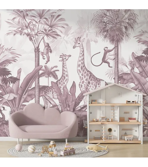 Little Safari Explorers – Cute Safari Animal Wallpaper | Art Vision Decor