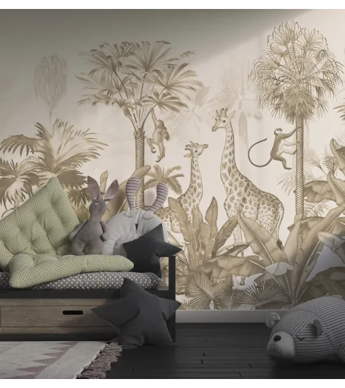 Little Safari Explorers – Cute Safari Animal Wallpaper | Art Vision Decor