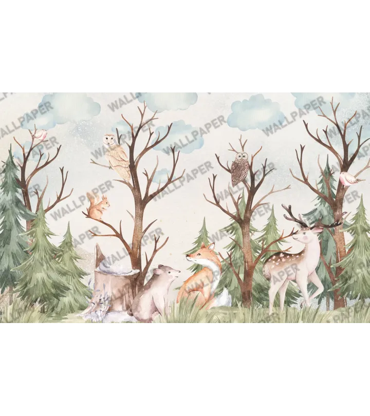Enchanted Forest – Woodland Animal Wallpaper for Kids | Art Vision Decor