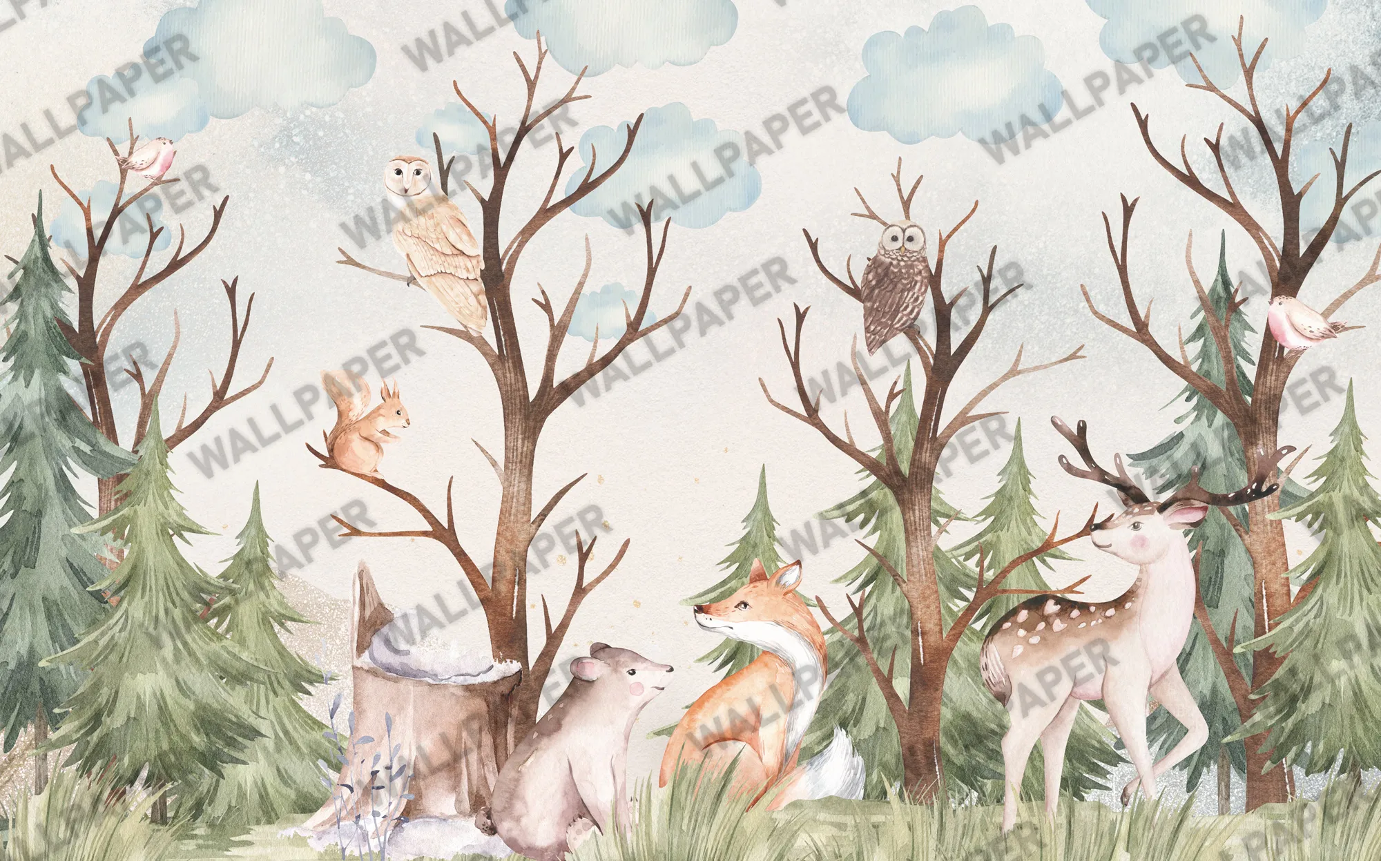 Enchanted Forest – Woodland Animal Wallpaper for Kids | Art Vision Decor