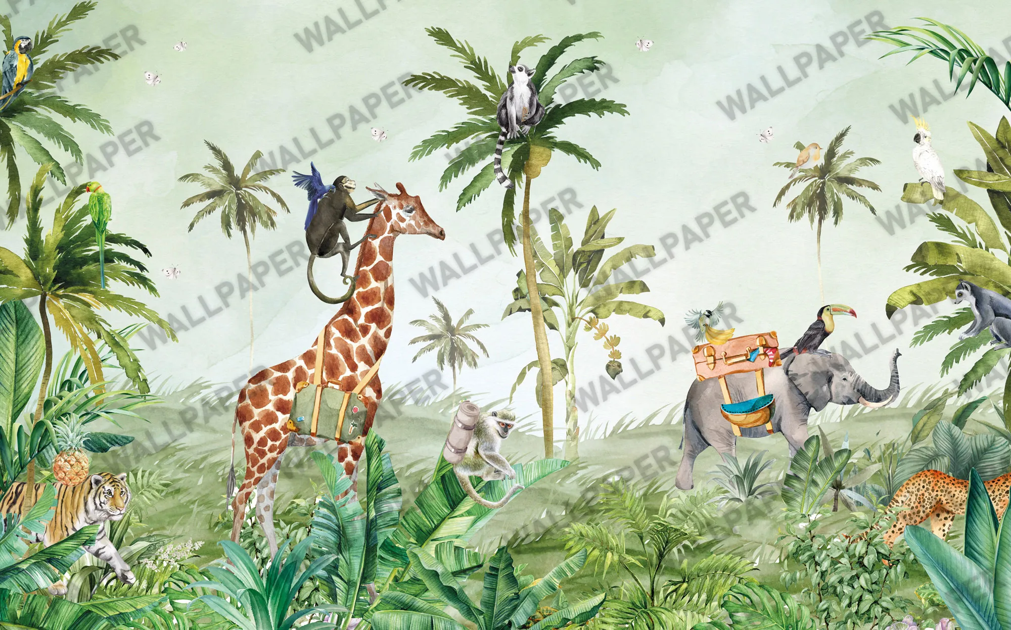 Roaring Safari – Jungle Animal Mural for Kids | Art Vision Decor