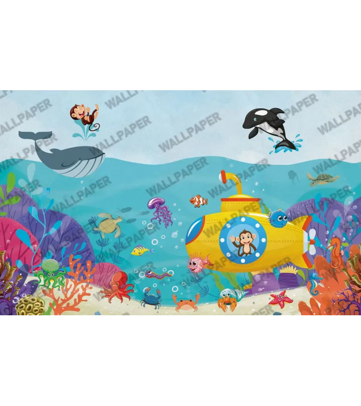 Underwater Adventure – Ocean Explorer Kids Wallpaper | Art Vision Decor