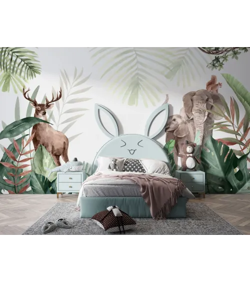 Jungle Harmony – Safari Wildlife Kids Wallpaper | Art Vision Decor