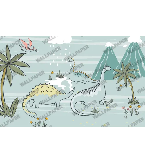 Dino Dreamland – Cute Dinosaur Kids Wallpaper | Art Vision Decor