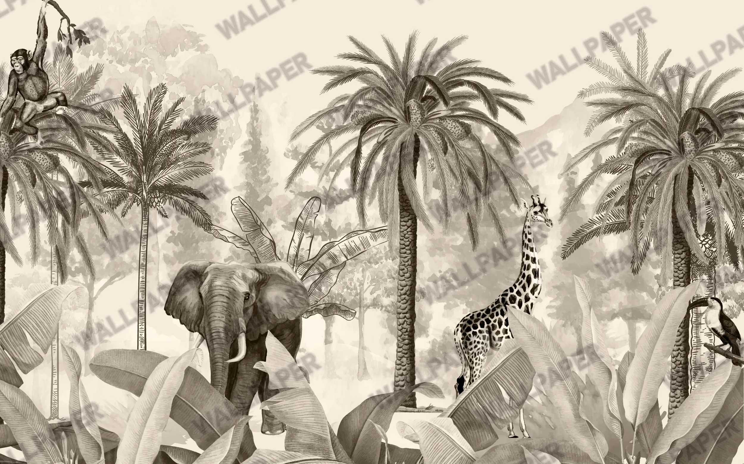Safari Dreams – Elegant Jungle Mural Wallpaper | Art Vision Decor