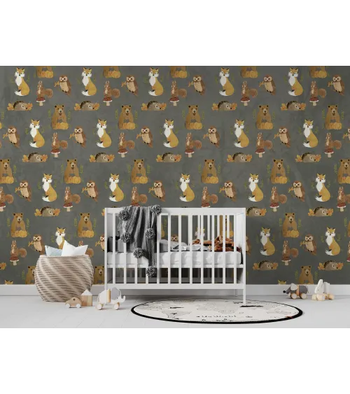 Woodland Friends Kids Wallpaper - Forest Animal Theme
