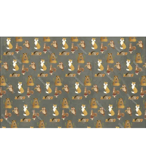 Woodland Friends Kids Wallpaper - Forest Animal Theme