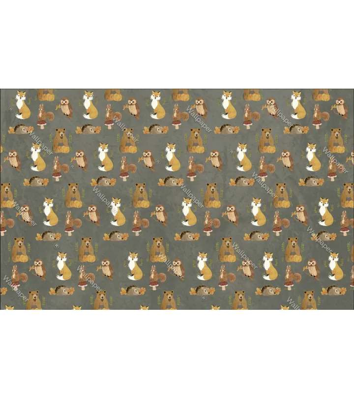 Woodland Friends Kids Wallpaper - Forest Animal Theme