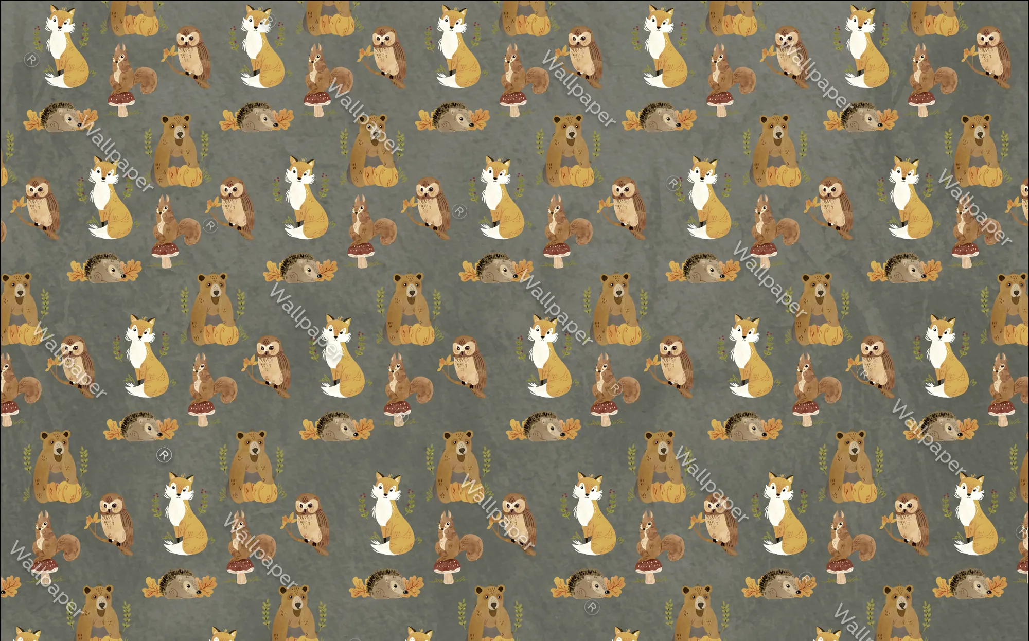 Woodland Friends Kids Wallpaper - Forest Animal Theme