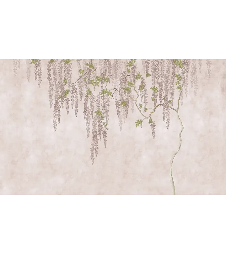Wisteria Grace – Seamless Wallpaper with Cascading Wisteria Vines