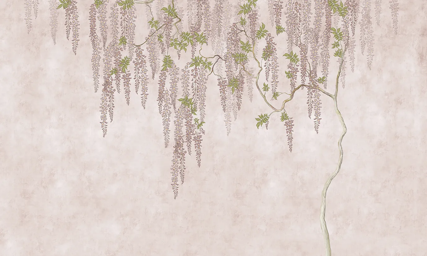 Wisteria Grace – Seamless Wallpaper with Cascading Wisteria Vines
