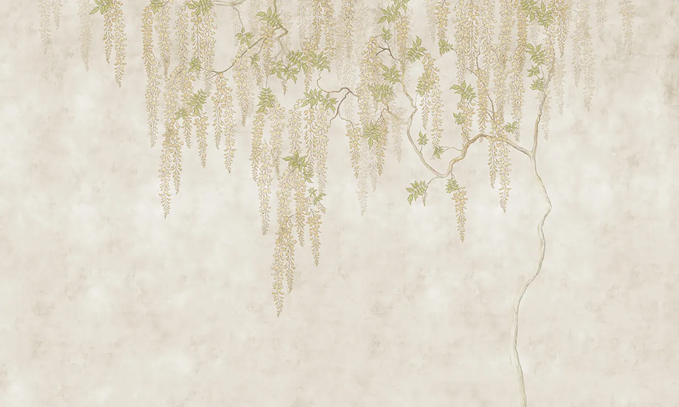 Wisteria Grace – Seamless Wallpaper with Cascading Wisteria Vines