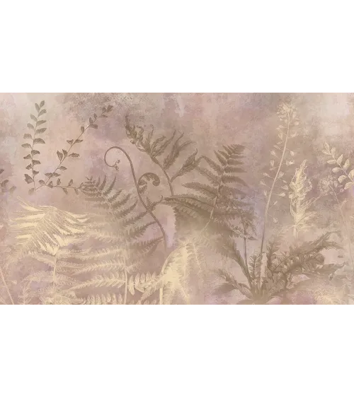 Botanical Haze – Seamless Designer Wallpaper with Ferns and Watercolor Background