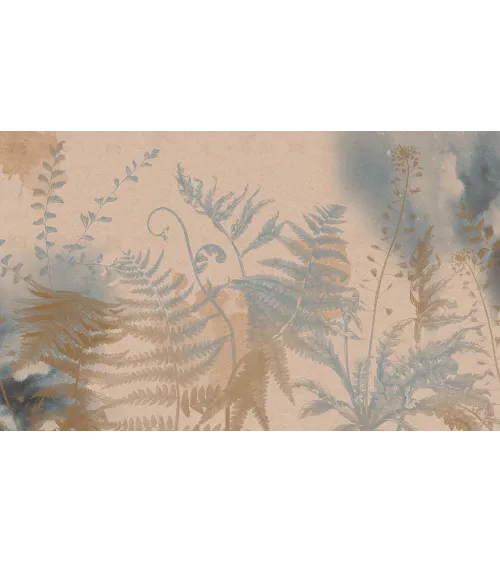 Botanical Haze – Seamless Designer Wallpaper with Ferns and Watercolor Background