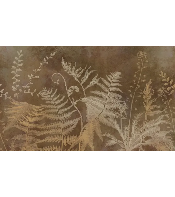 Botanical Haze – Seamless Designer Wallpaper with Ferns and Watercolor Background