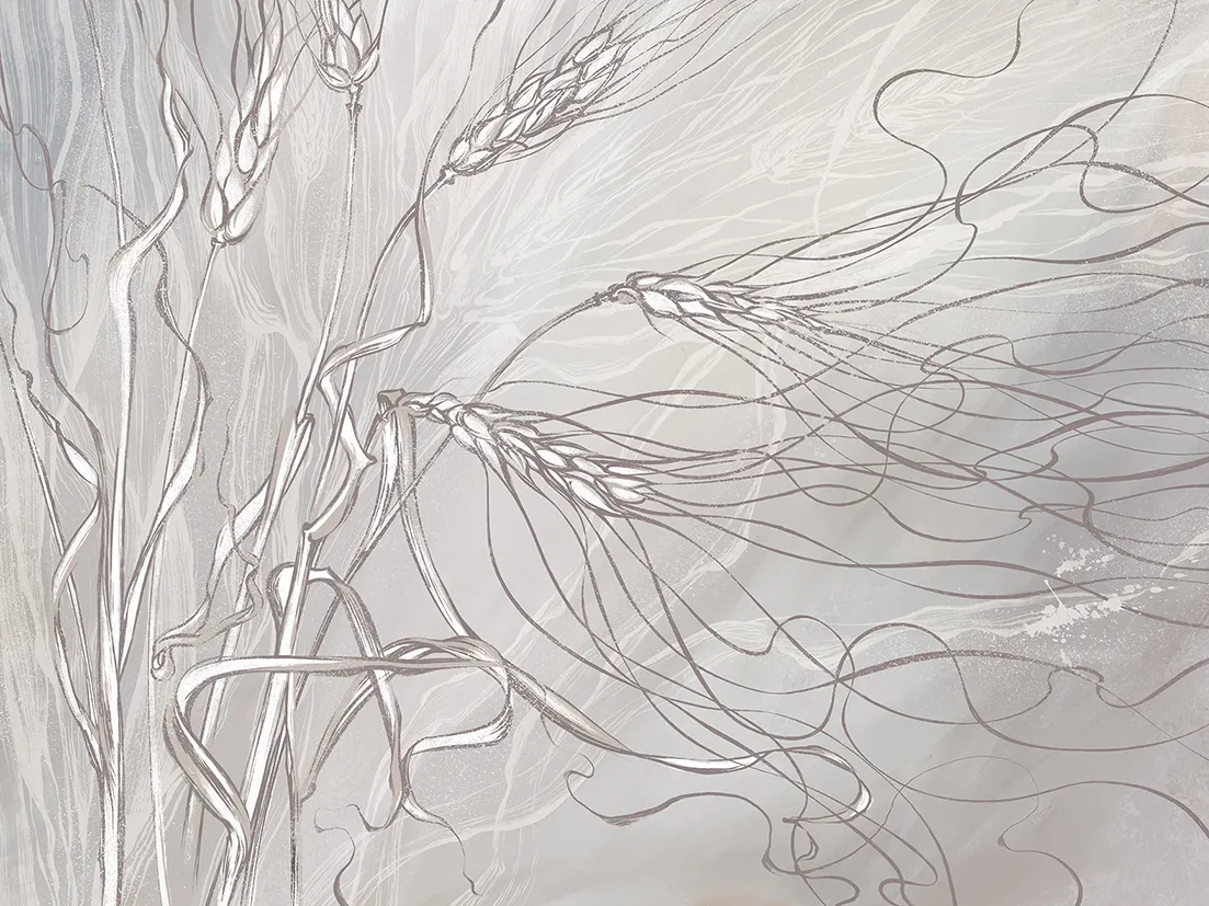 Botanical Haze – Seamless Designer Wallpaper with Ferns and Watercolor Background
