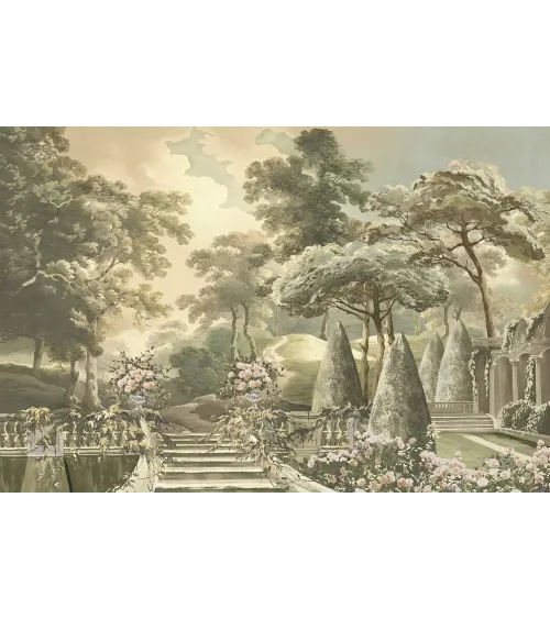 Verdant Estate – Panoramic Wallpaper Inspired by Classical Estate Gardens | ART VISION DECOR