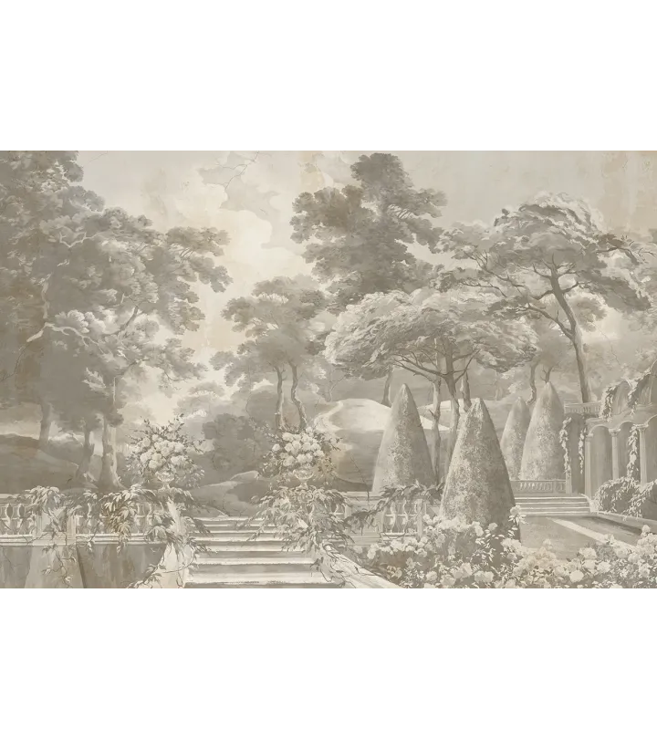 Verdant Estate – Panoramic Wallpaper Inspired by Classical Estate Gardens | ART VISION DECOR
