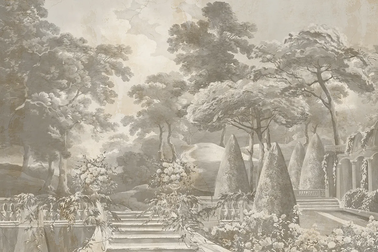 Verdant Estate – Panoramic Wallpaper Inspired by Classical Estate Gardens | ART VISION DECOR