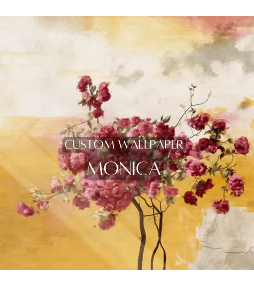 Monica Floral Sunrise Mural Wallpaper – Custom Seamless Design | Art Vision Decor