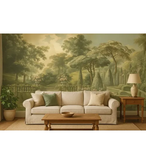 Verdant Estate – Panoramic Wallpaper Inspired by Classical Estate Gardens | ART VISION DECOR