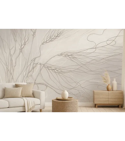 Botanical Haze – Seamless Designer Wallpaper with Ferns and Watercolor Background