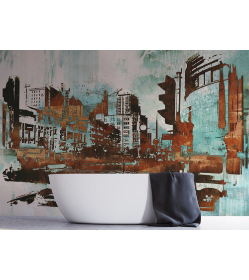 Wall Mural "Grunge art city" buy with delivery