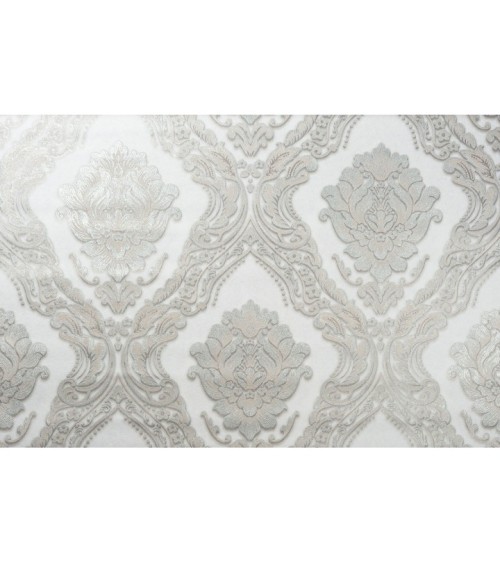 Vinyl Foam wallpaper on non-woven base Vinil CHARLOTTE DHV-1196/3 Light Silver 10,05 x 1,06 m