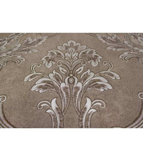 Hot Embossed wallpaper on Non-Woven Base Vinil Arona VIP6-1035 Dark-Beige 10,05 x 1,06 m