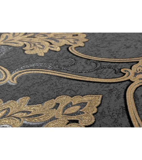 Vinyl Foam wallpaper on non-woven base Vinil ARABELLA DHV-1482/5 Gray-Black 10,05 x 1,06 m