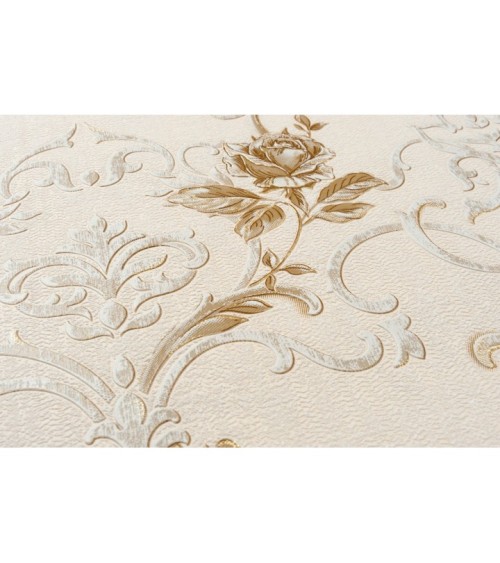 Vinyl Foam wallpaper on non-woven base Vinil Donna KFS 1-1528 Golden Sand 10,05 x 0,53 m