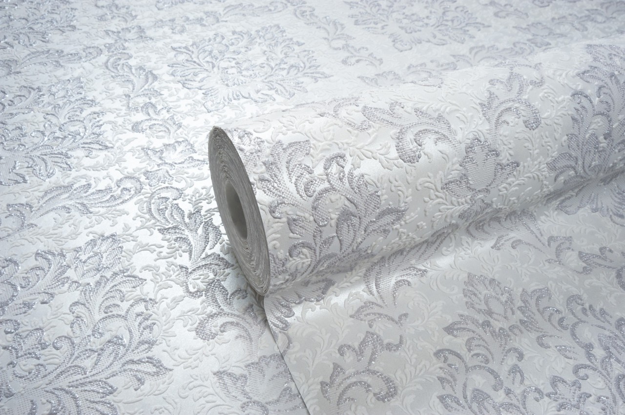 Vinyl Foam wallpaper on non-woven base Vinil Golden DHV-1490/1 White 10,05 x 1,06 m