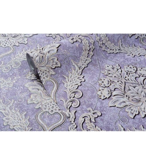 Vinyl Foam wallpaper on non-woven base Vinil Avery DHV-1593/6 Purple 10,05 x 1,06 m