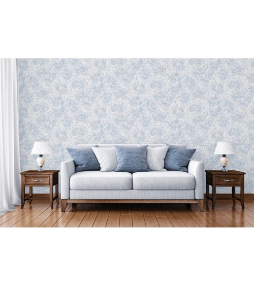 Vinyl Foam wallpaper on non-woven base Vinil Pure DHL-1652/4 Gray Blue (1,06С…10,05 m)
