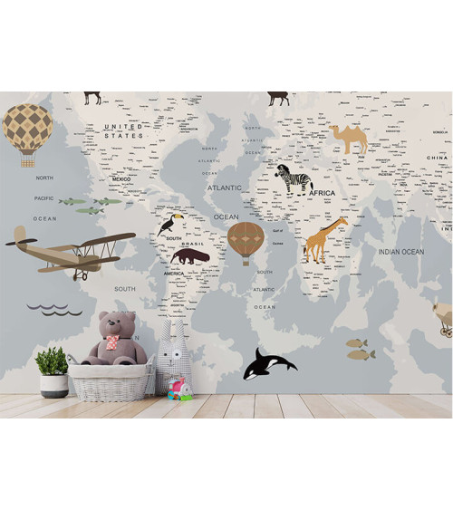 Wall Mural "Aircraft map" buy with delivery in Ukraine in the Luxury Textile store